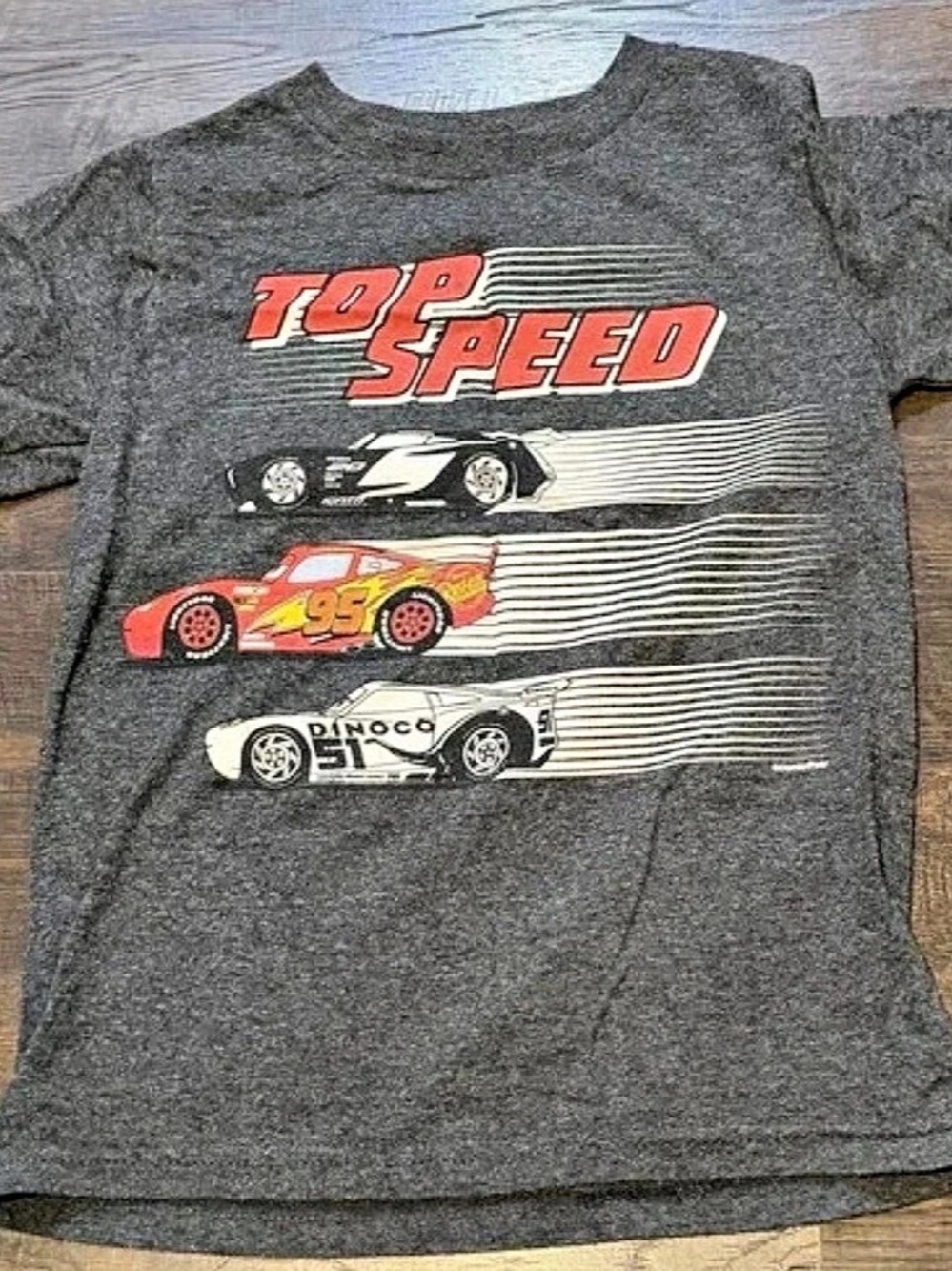 Disney Pixar Cars Top Speed Lightning McQueen Graphic T-Shirt Tee boys XS (4)